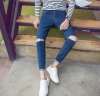 بنطال جديد من الجينز القطني الخالص للركبتين الممزقة حديثا details Picture